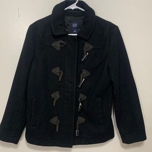 THE GAP black Winter pea coat size small